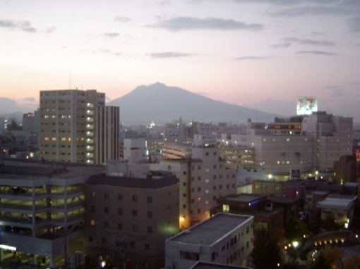 Mt. Iwaki at twilight